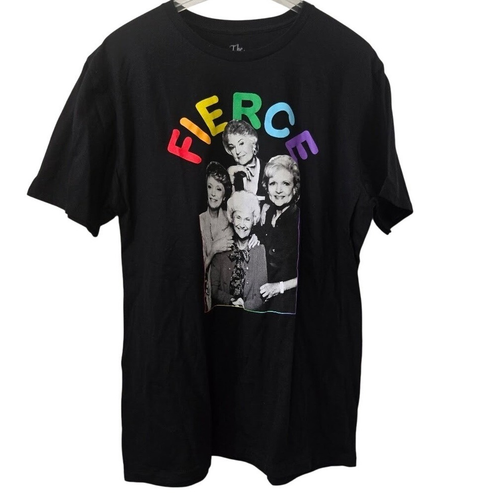 Golden‎ Girls Unisex T-Shirt Fierce Rainbow Graphic Cotton Black Large L